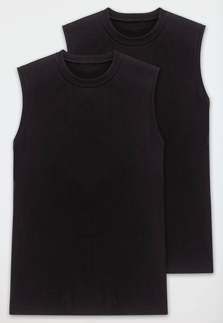 Schiesser Shirt ärmellos 2er-Pack Muscle Shirt schwarz - Essentials Heißer Verkauf