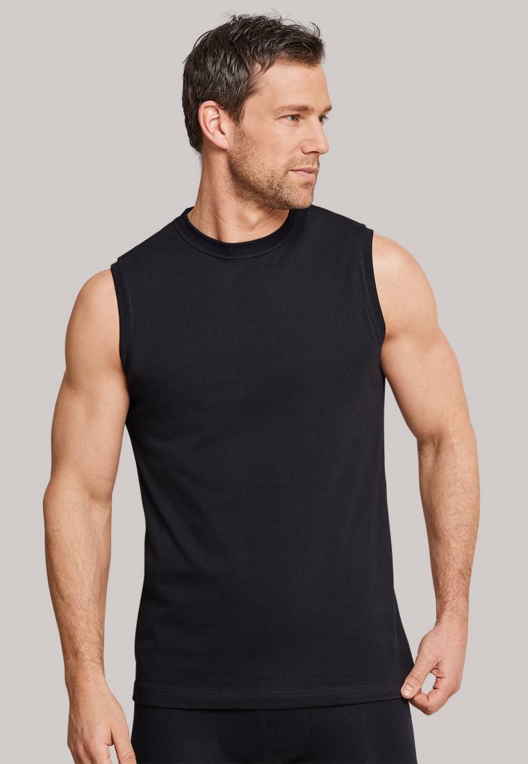 Schiesser Shirt ärmellos 2er-Pack Muscle Shirt schwarz - Essentials Heißer Verkauf