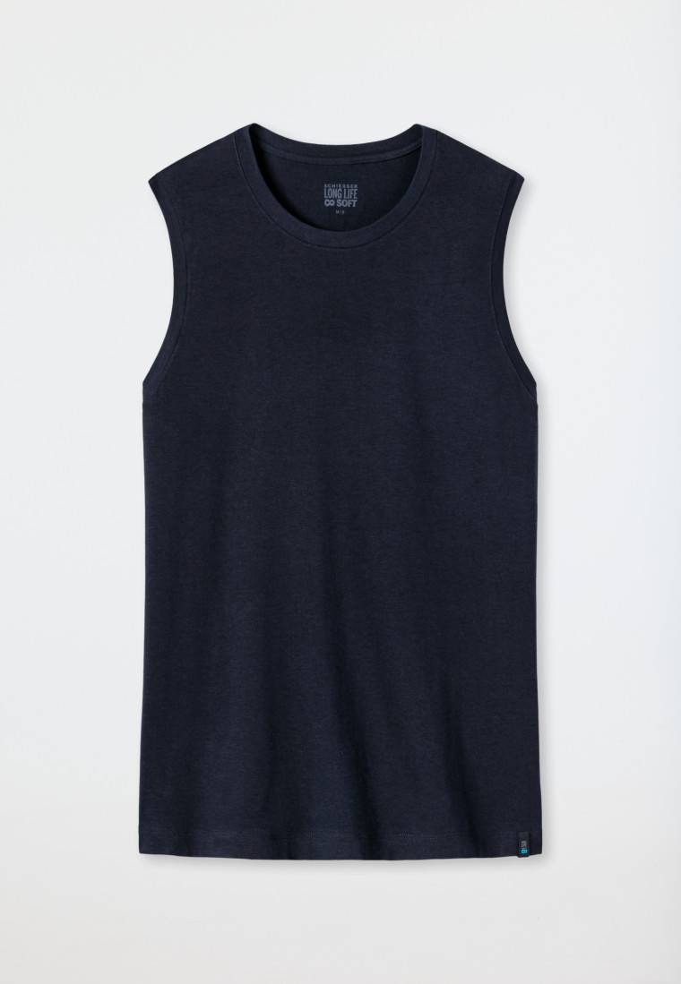 Schiesser Tank Top modische Schnittform blauschwarz - Long Life Soft Neueste Mode