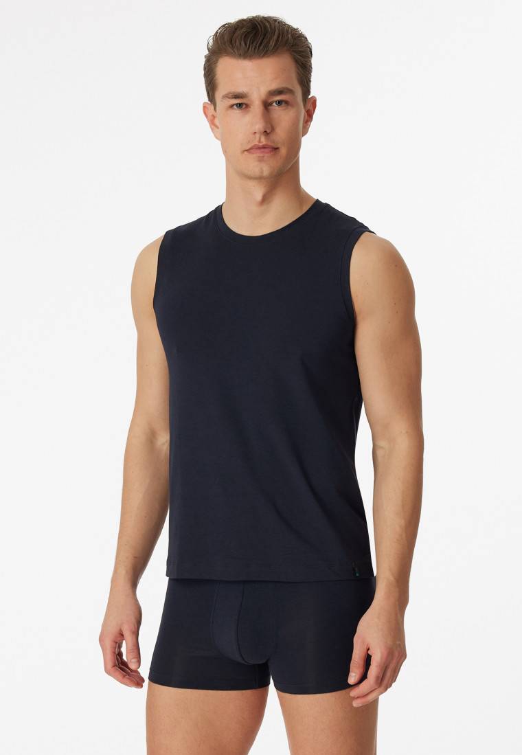 Schiesser Tank Top modische Schnittform blauschwarz - Long Life Soft Neueste Mode