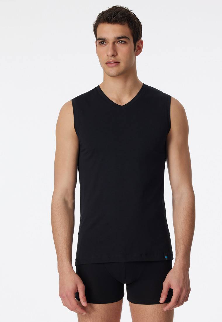 Schiesser Tank Top schwarz - Long Life Cotton Neuheiten