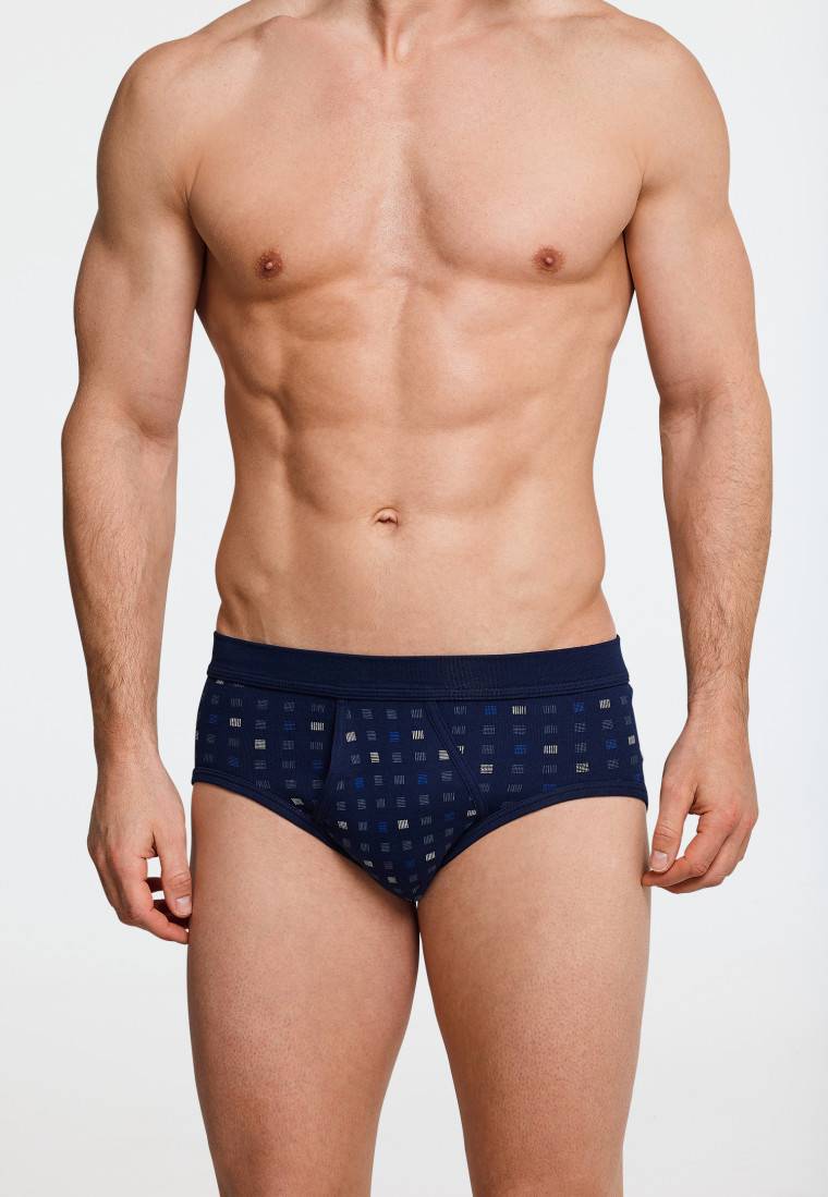 Schiesser Sportslips mit Eingriff 2er-Pack navy blau kariert - Essentials Kauf eins, bekomm eins gratis