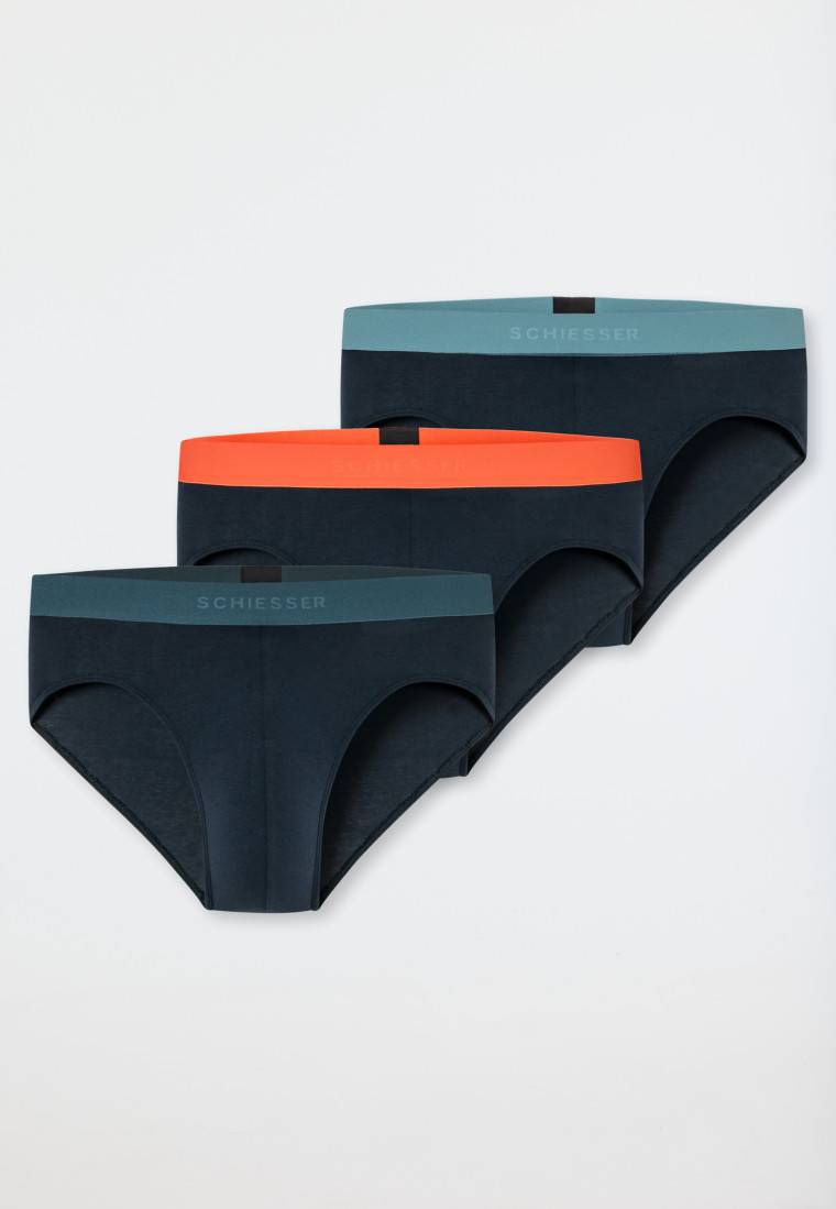 Schiesser Rio-Slips 3er-Pack Organic Cotton Webgummibund mehrfarbig - 95/5 Riesige Ersparnisse