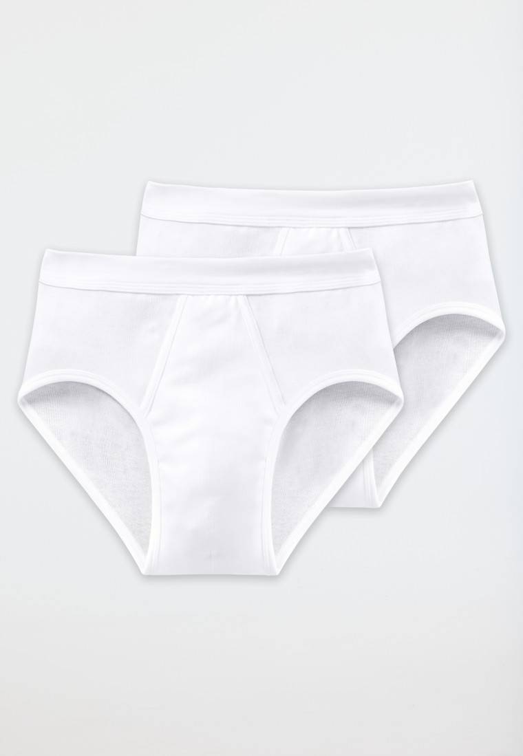 Schiesser Sportslips 2er Pack mit Eingriff weiß - Essentials Feinripp Tiefpreis