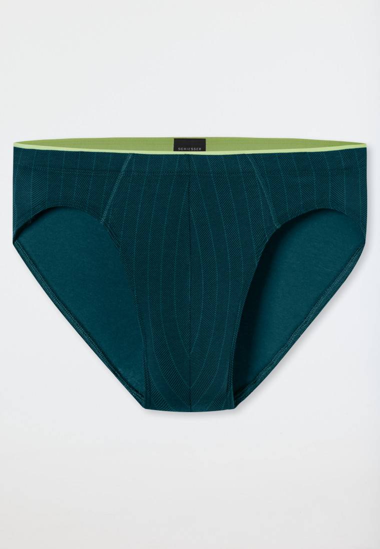 Schiesser Supermini Organic Cotton gestreift petrol - 95/5 Begrenzte Freigabe