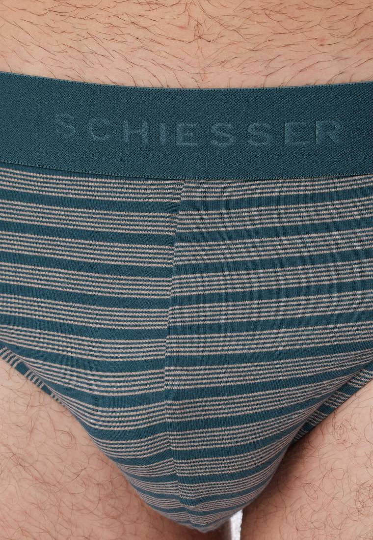 Schiesser Rio-Slips 3er-Pack Organic Cotton Webgummibund uni/gestreift - 95/5 JETZT KAUFEN