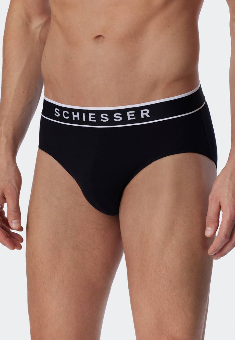 Schiesser Rio-Slips 3er-Pack Organic Cotton Webgummibund schwarz - 95/5 Bis zu 55% Rabatt