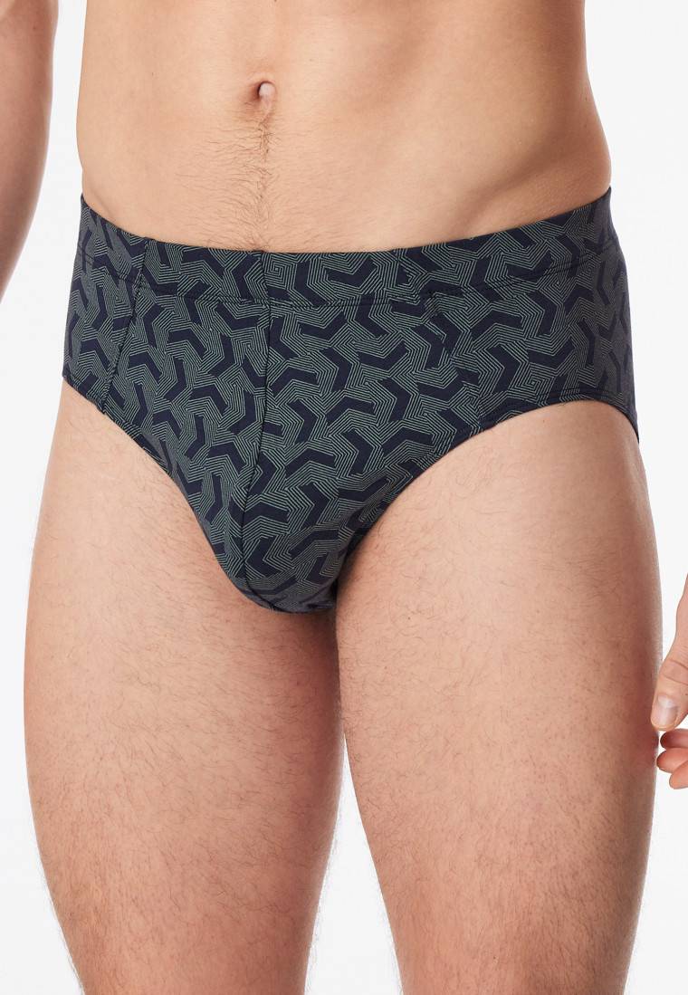 Schiesser Supermini 3er-Pack Organic Cotton dunkelblau gemustert - 95/5 Im Verkauf