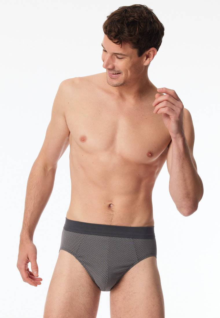 Schiesser Minislip Organic Cotton gemustert anthrazit - Comfort Fit 50% Rabatt für begrenzte Zeit
