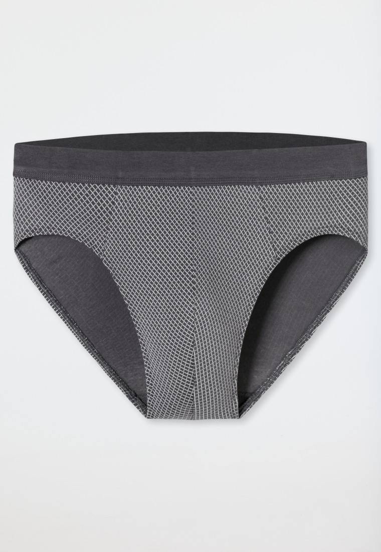 Schiesser Minislip Organic Cotton gemustert anthrazit - Comfort Fit 50% Rabatt für begrenzte Zeit