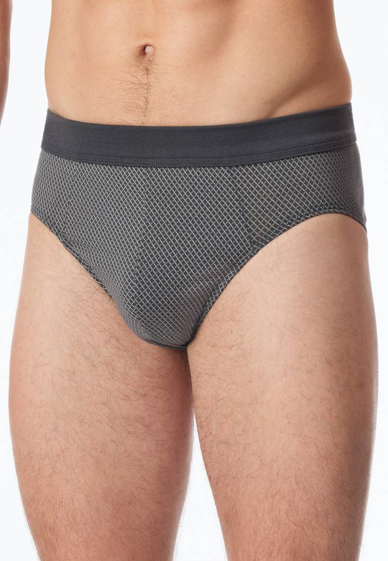 Schiesser Minislip Organic Cotton gemustert anthrazit - Comfort Fit 50% Rabatt für begrenzte Zeit