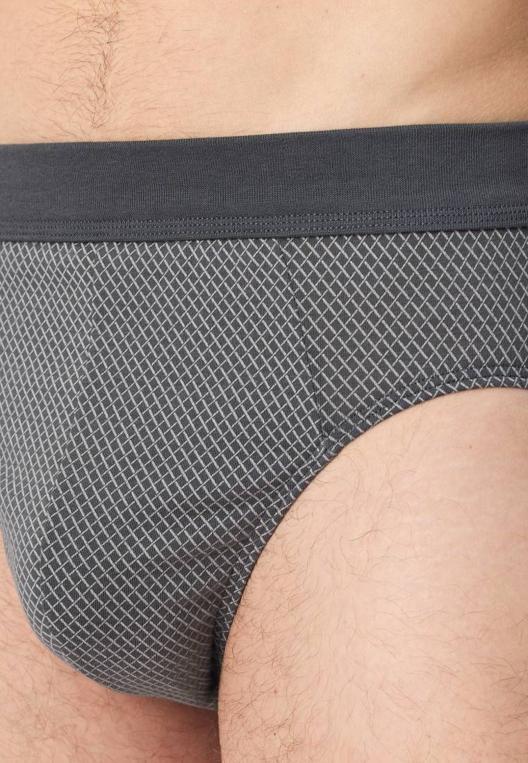 Schiesser Minislip Organic Cotton gemustert anthrazit - Comfort Fit 50% Rabatt für begrenzte Zeit