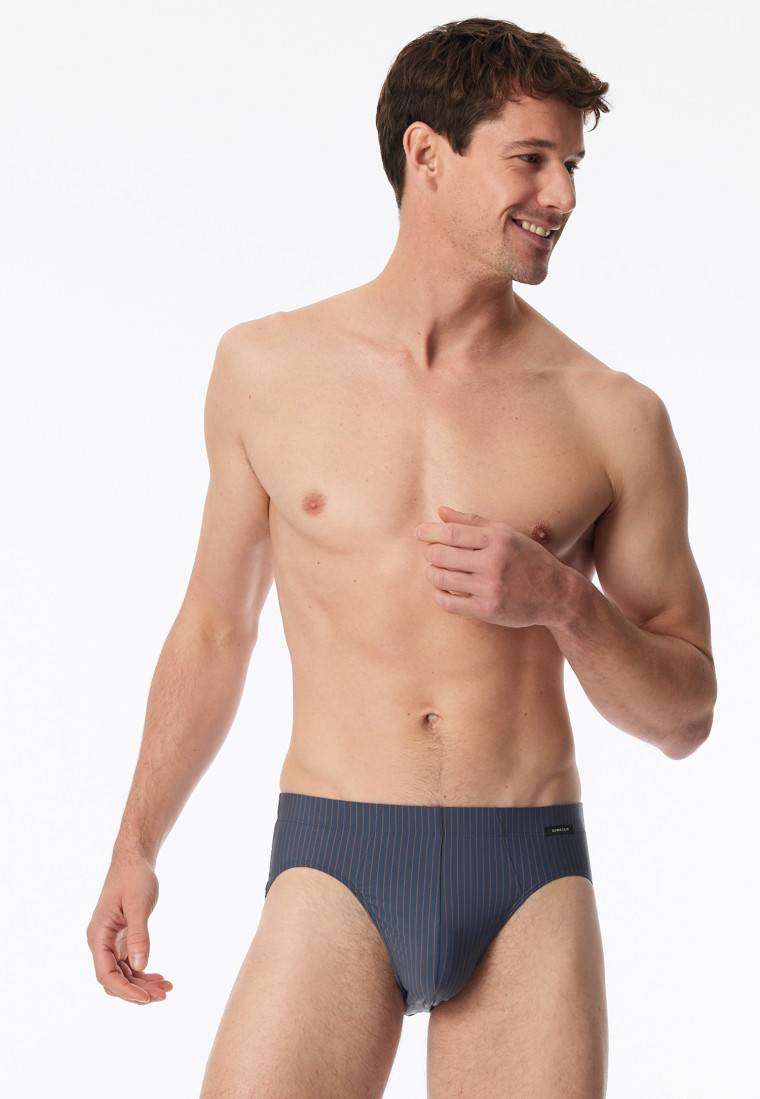 Schiesser Supermini Micro-Qualität Nadelstreifen jeansblau - Pure Micro Outlet