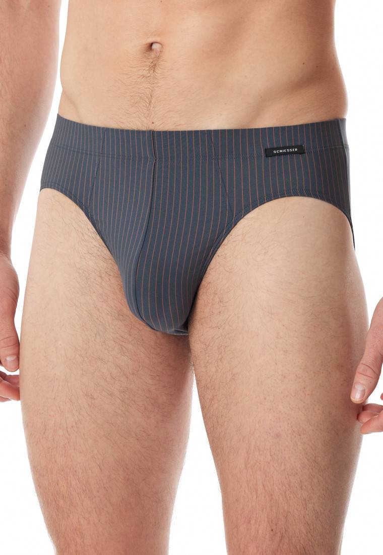 Schiesser Supermini Micro-Qualität Nadelstreifen jeansblau - Pure Micro Outlet