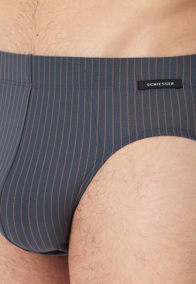 Schiesser Supermini Micro-Qualität Nadelstreifen jeansblau - Pure Micro Outlet