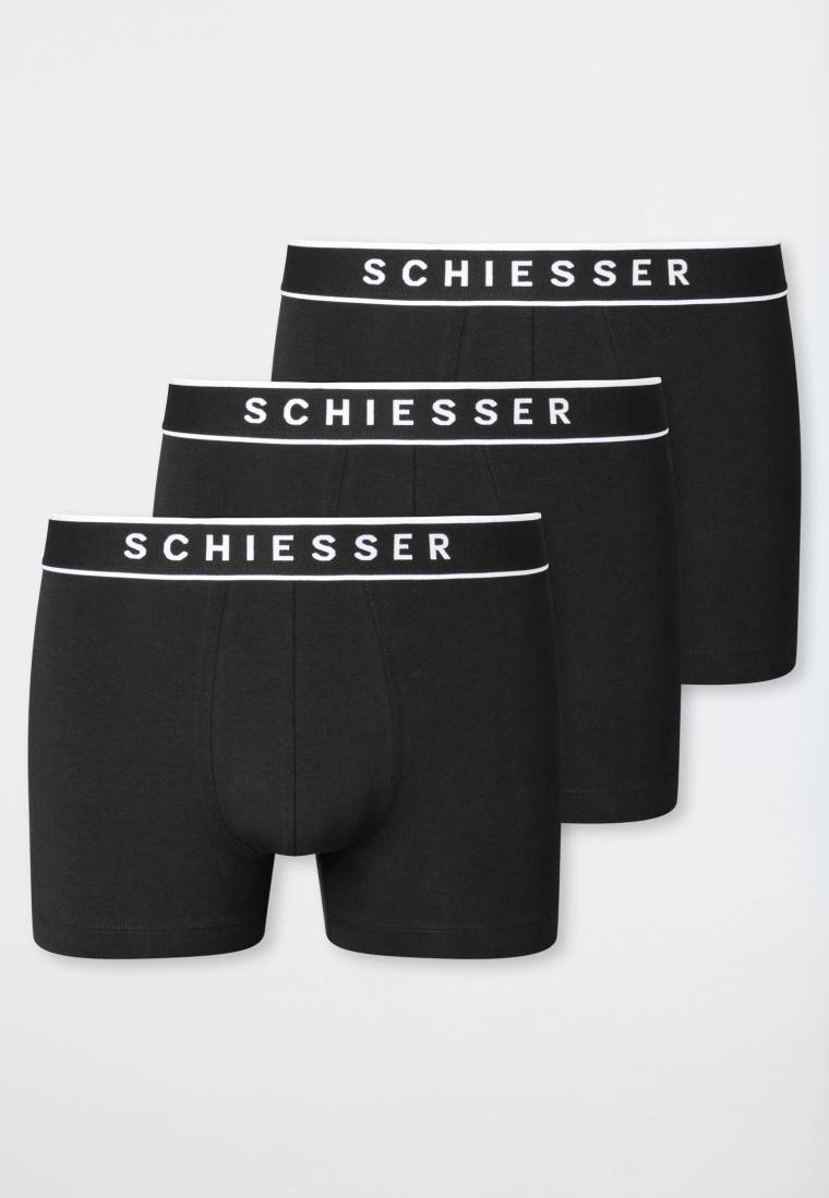 Schiesser Shorts 3er-Pack Organic Cotton Webgummibund schwarz - 95/5 Blitzverkäufe