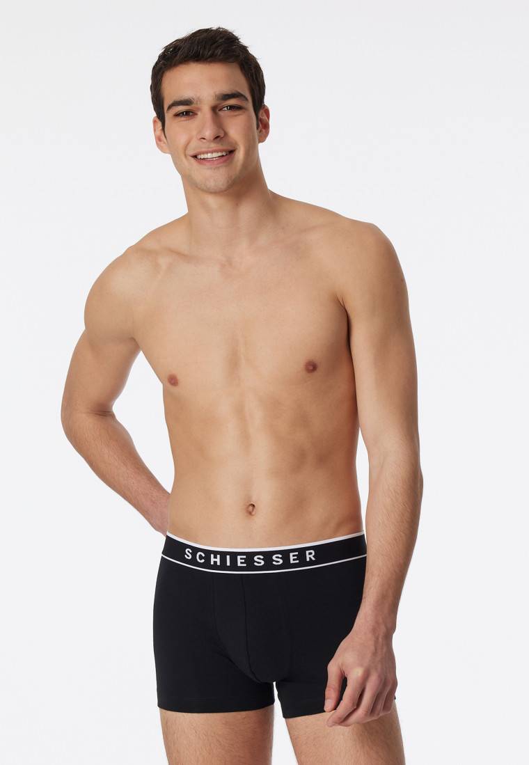 Schiesser Shorts 3er-Pack Organic Cotton Webgummibund schwarz - 95/5 Blitzverkäufe