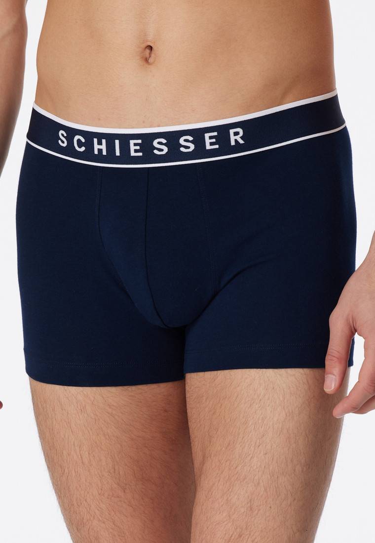 Schiesser Shorts 3er-Pack Organic Cotton Webgummibund dunkelblau - 95/5 Kostenloser Versand