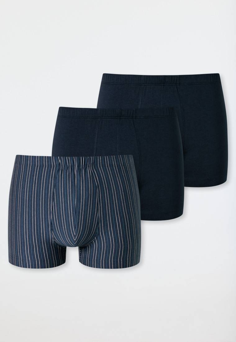 Schiesser Shorts 3er-Pack Organic Cotton uni/geringelt mehrfarbig - 95/5 Fabrik Onlineshop