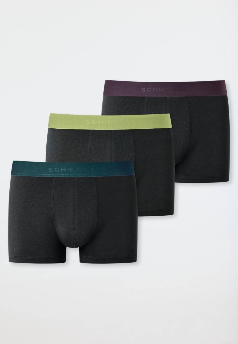 Schiesser Shorts 3er-Pack Organic Cotton Webgummibund mehrfarbig - 95/5 Fabrikpreis