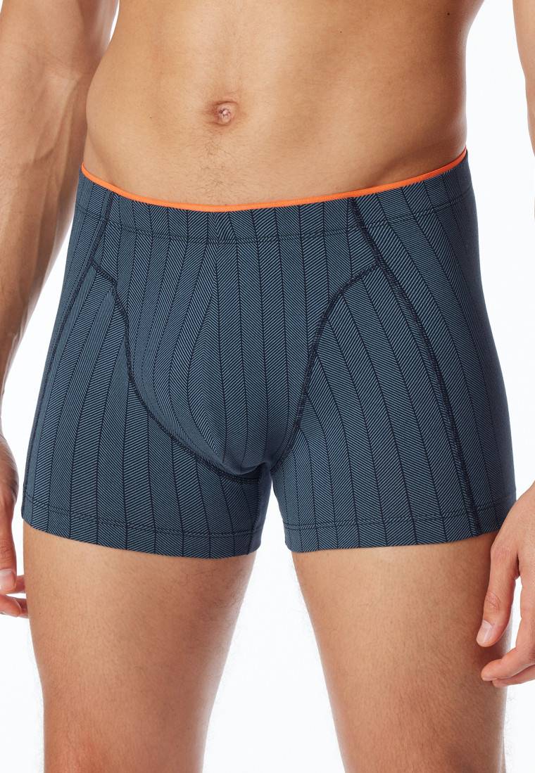 Schiesser Shorts Organic Cotton gestreift blaugrau - 95/5 Rabatt