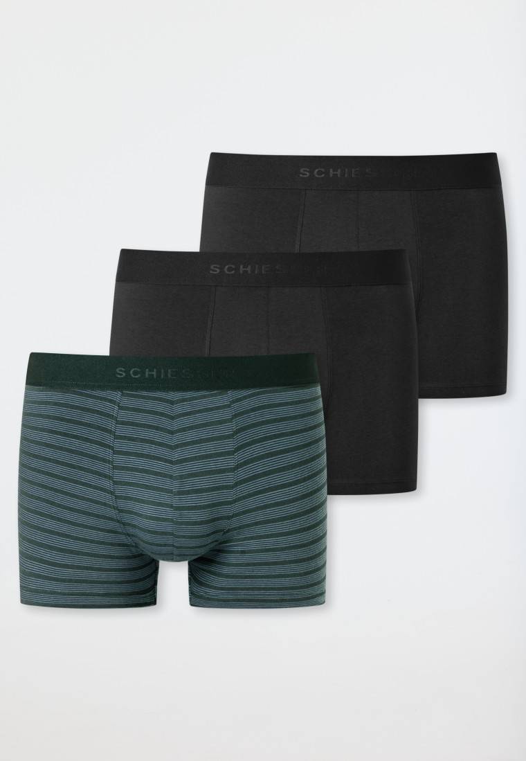 Schiesser Shorts 3er-Pack Organic Cotton Webgummibund uni/gestreift mehrfarbig - 95/5 Versandkostenfrei