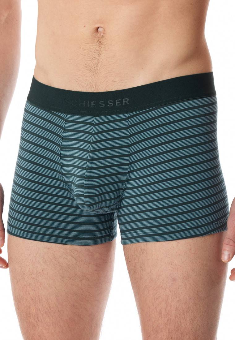 Schiesser Shorts 3er-Pack Organic Cotton Webgummibund uni/gestreift mehrfarbig - 95/5 Versandkostenfrei