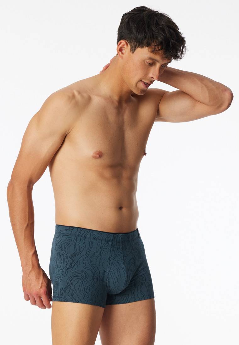 Schiesser Shorts Modal gemustert dunkelblau - Long Life Soft Flash Sale