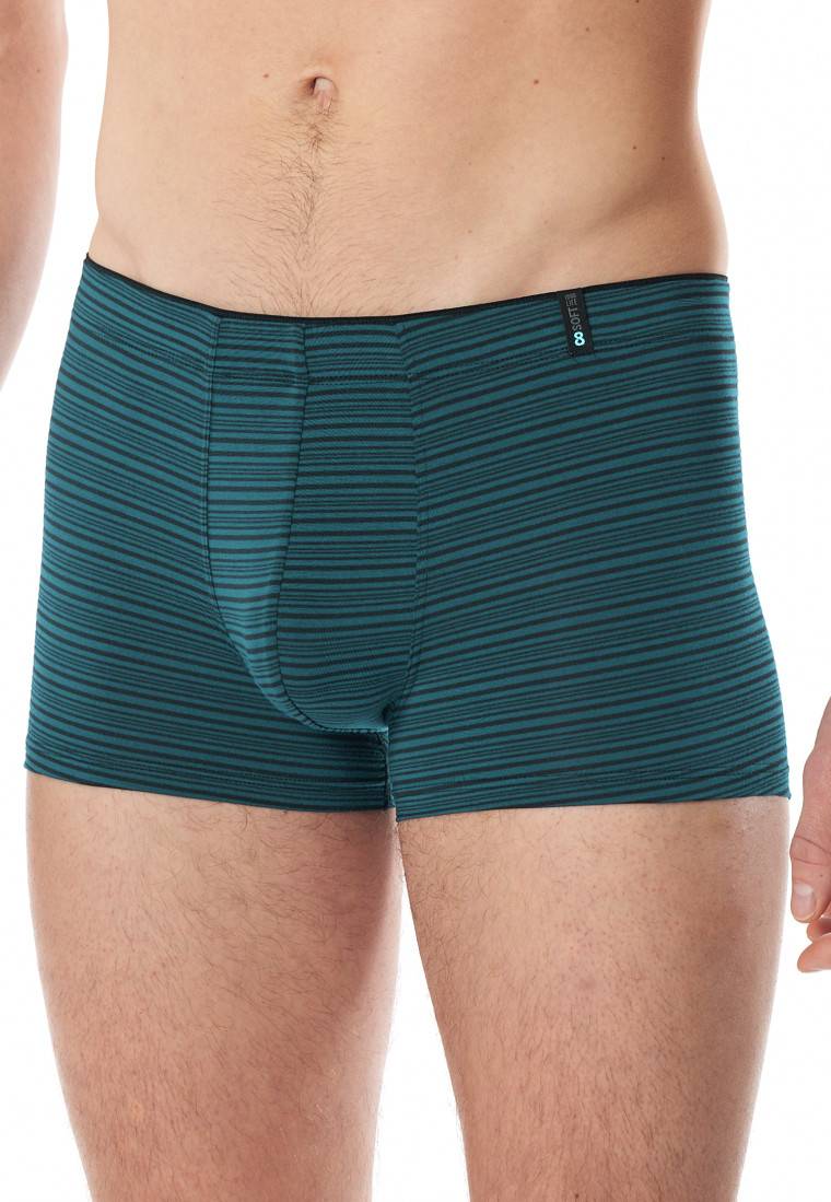 Schiesser Shorts Modal Streifen petrol - Long Life Soft Online Shopping