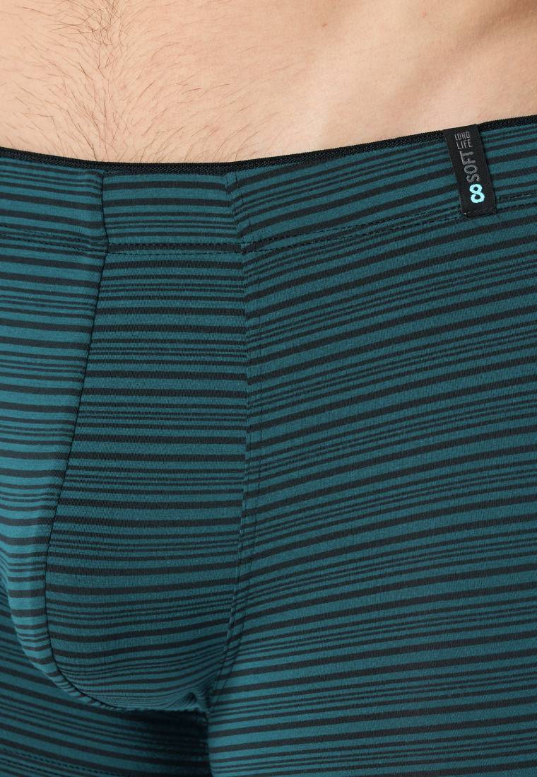 Schiesser Shorts Modal Streifen petrol - Long Life Soft Online Shopping