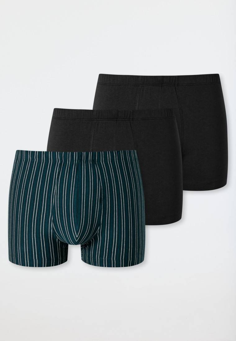 Schiesser Shorts 3er-Pack Organic Cotton uni/geringelt mehrfarbig - 95/5 Saisonschlussverkauf