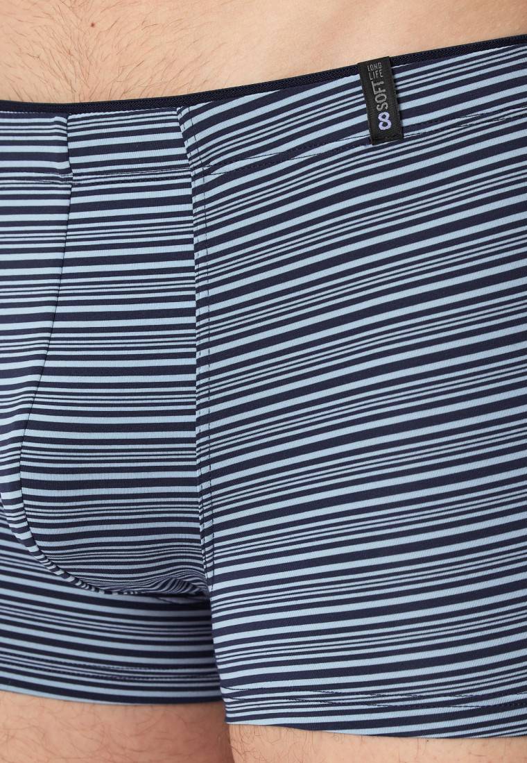 Schiesser Shorts Supermini Modal Streifen blaugrau - Long Life Soft Black Friday
