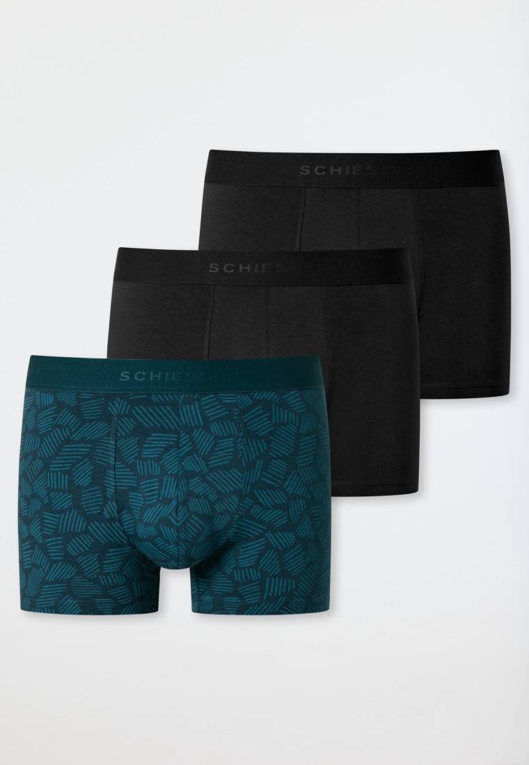 Schiesser Shorts 3er-Pack Organic Cotton Webgummibund uni/gemustert mehrfarbig - 95/5 Osterangebot