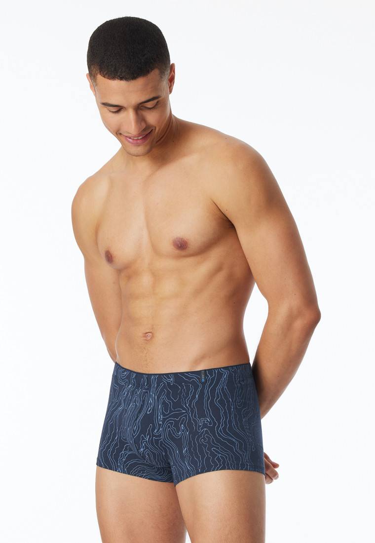 Schiesser Shorts Modal gemustert jeansblau - Long Life Soft Muttertagsangebot