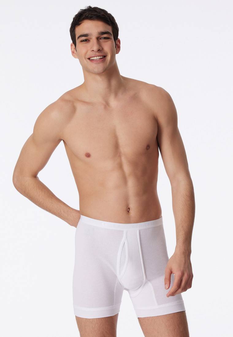 Schiesser Unterhose kurz mit Eingriff Doppelripp weiß - Original Classics Valentinstagsangebot