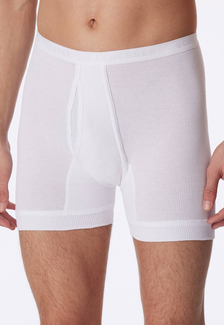 Schiesser Unterhose kurz mit Eingriff Doppelripp weiß - Original Classics Valentinstagsangebot