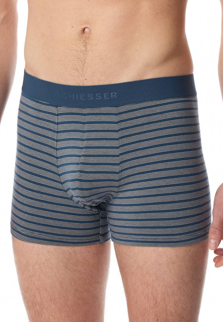 Schiesser Shorts 3er-Pack Organic Cotton Webgummibund uni/gestreift mehrfarbig - 95/5 Jubiläumsangebot