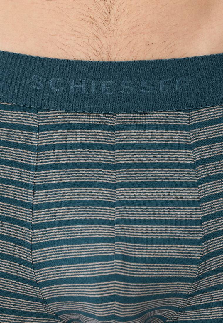 Schiesser Shorts 3er-Pack Organic Cotton Webgummibund uni/gestreift mehrfarbig - 95/5 Jubiläumsangebot