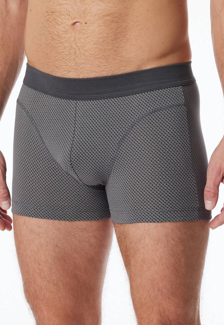 Schiesser Shorts Organic Cotton gemustert anthrazit - Comfort Fit Online Outlet