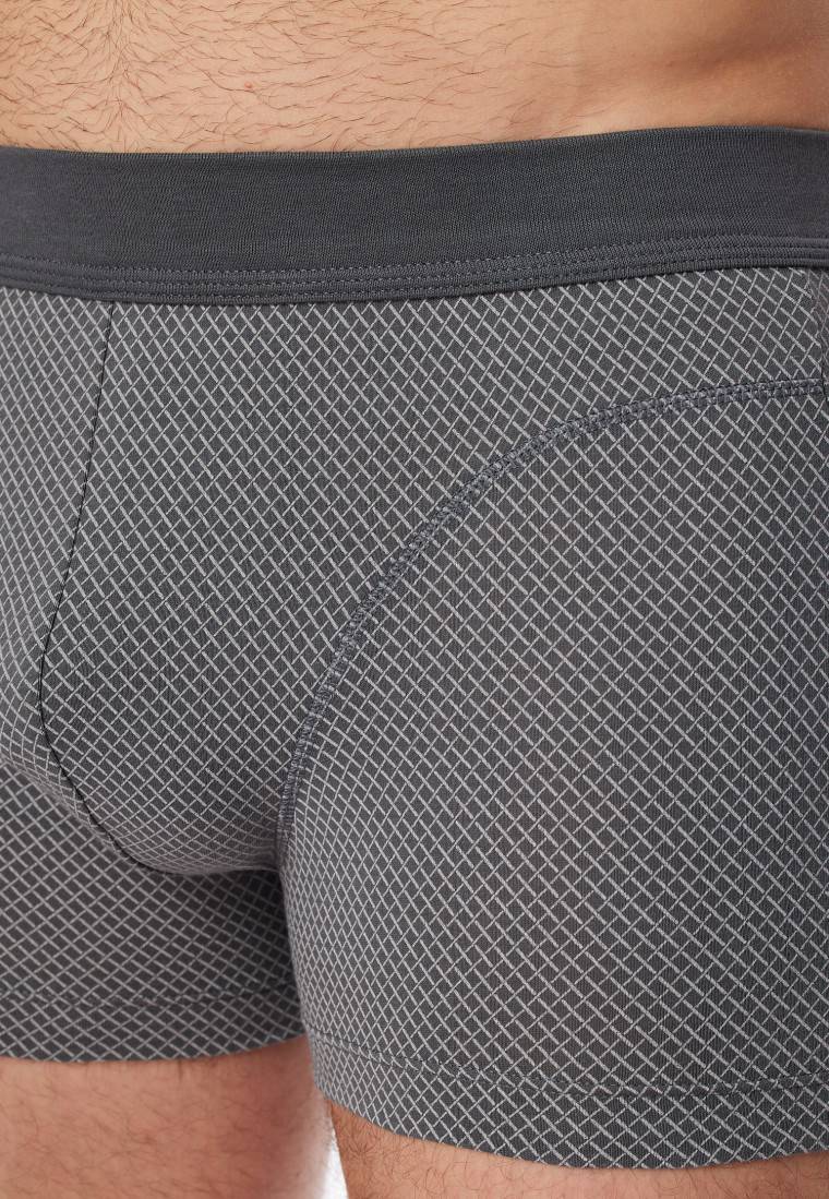 Schiesser Shorts Organic Cotton gemustert anthrazit - Comfort Fit Online Outlet