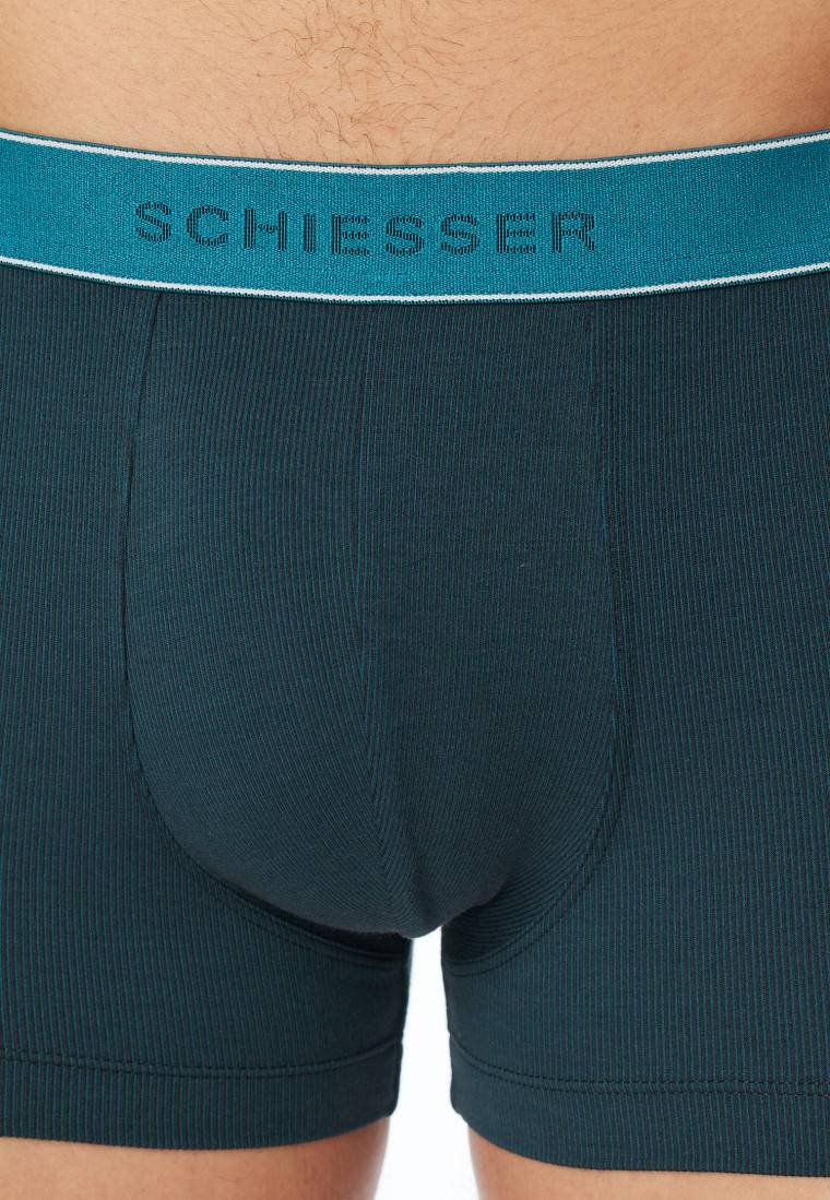Schiesser Shorts Modal gestreift petrol - Duality Function Große Rabatte