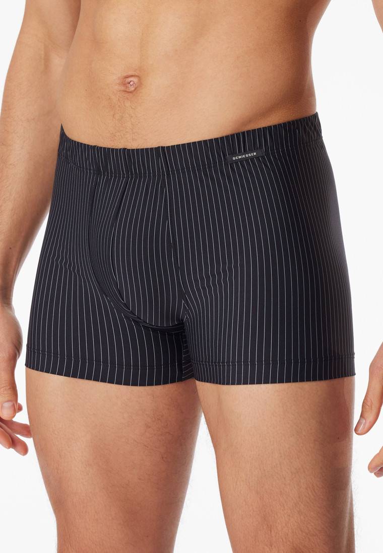 Schiesser Shorts schwarz gestreift - Pure Micro Bestseller