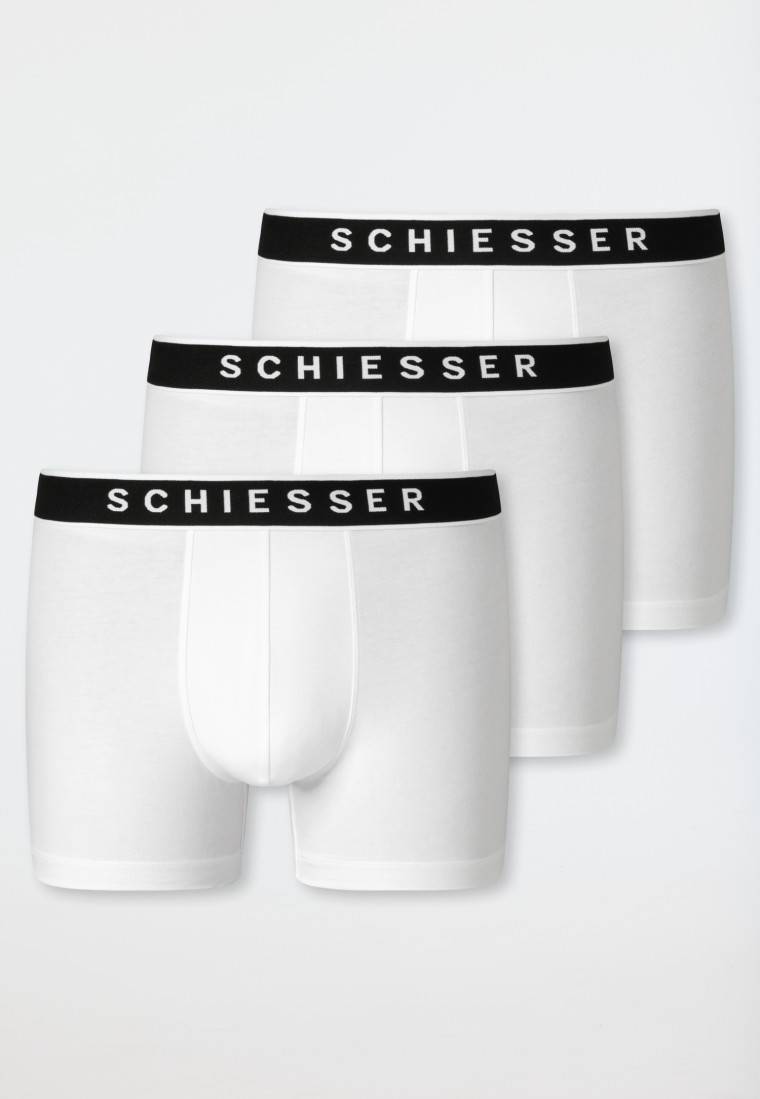 Schiesser Shorts 3er-Pack Organic Cotton Webgummibund weiß - 95/5 Saisonale Angebote