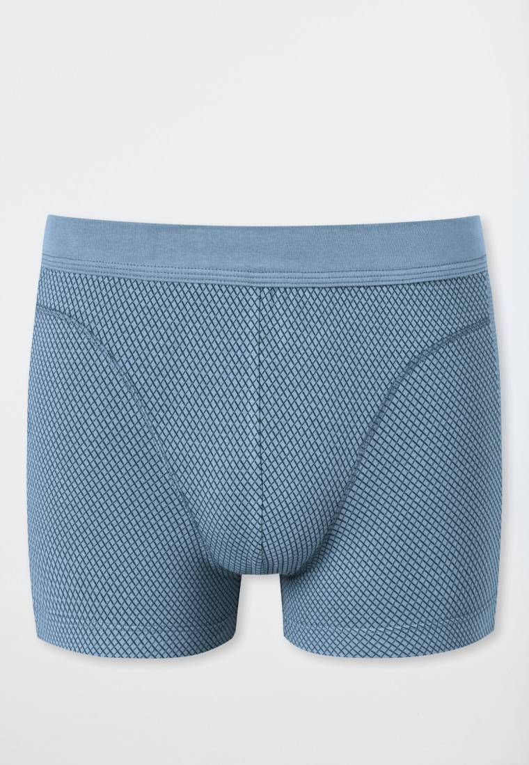 Schiesser Shorts Organic Cotton gemustert blaugrau - Comfort Fit Super Sparpreis