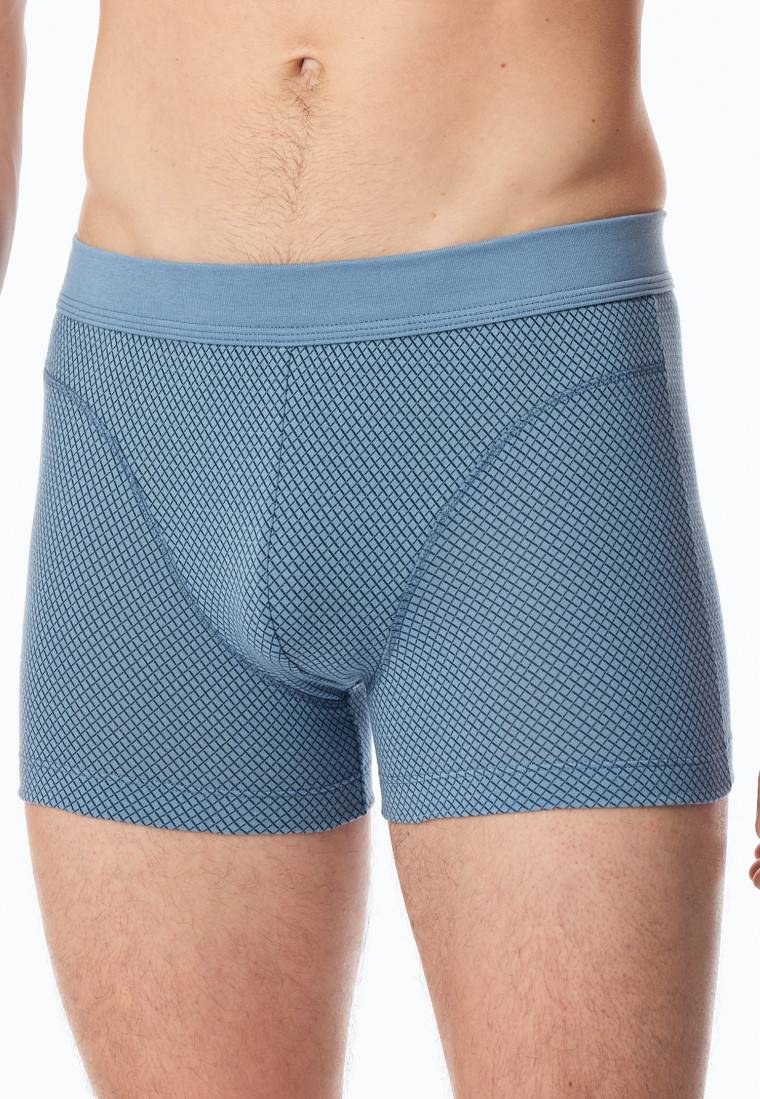 Schiesser Shorts Organic Cotton gemustert blaugrau - Comfort Fit Super Sparpreis