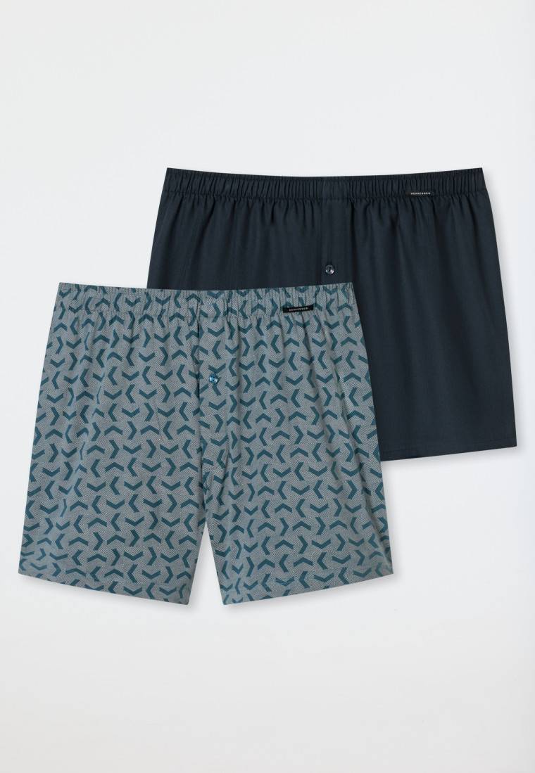 Schiesser Boxershorts 2er-Pack Jersey uni gemustert - Boxershorts Multipacks Kostenlose Rückgabe