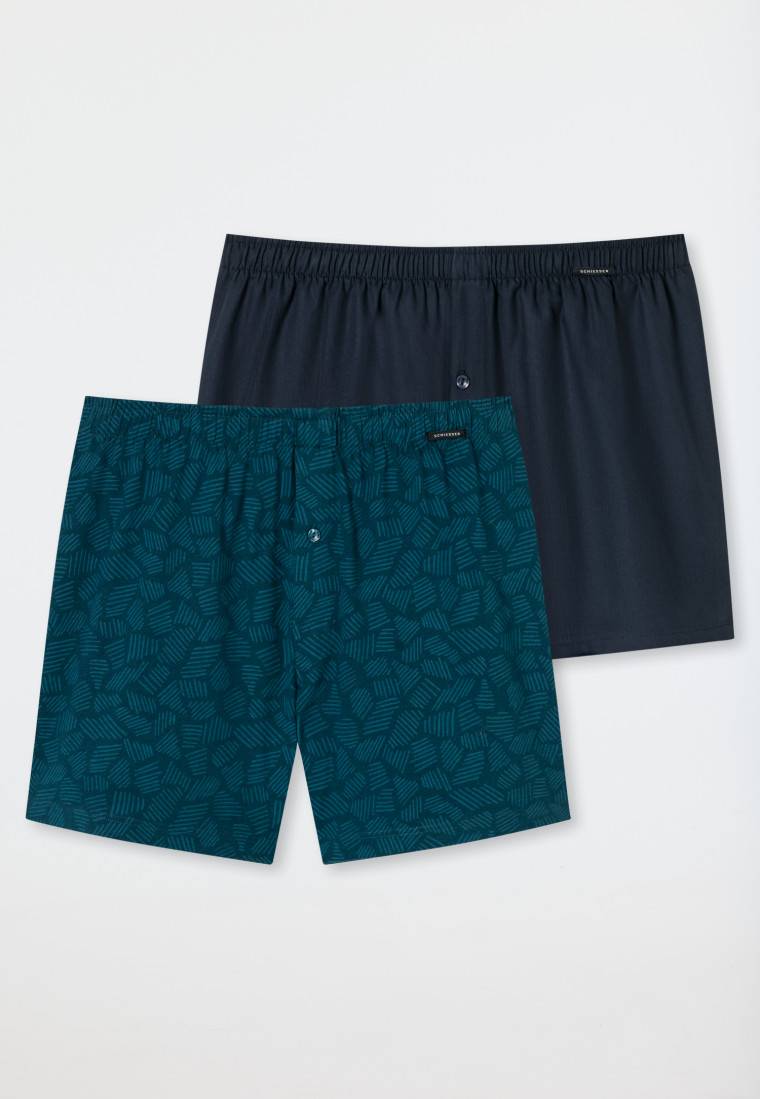 Schiesser Boxershorts 2er-Pack Jersey uni gemustert - Boxershorts Multipacks Begrenzte Freigabe