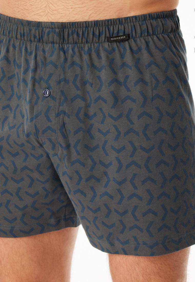 Schiesser Boxershorts 2er-Pack Jersey uni gemustert - Boxershorts Multipacks Letzte 3 Tage