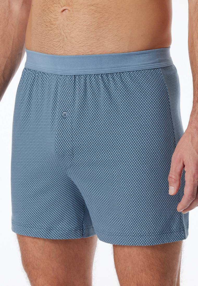 Schiesser Boxershorts Organic Cotton gemustert blaugrau - Comfort Fit JETZT KAUFEN