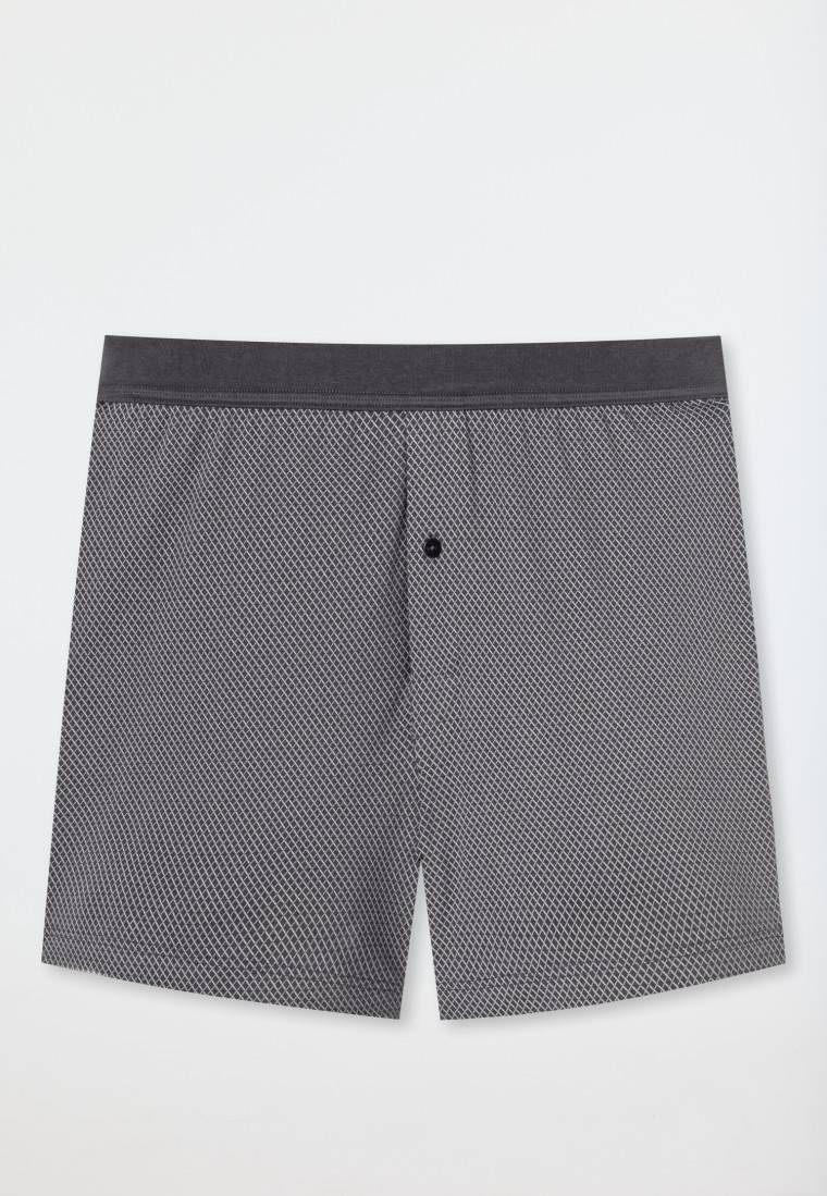 Schiesser Boxershorts Organic Cotton gemustert anthrazit - Comfort Fit Letzte 2 Tage